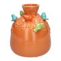 Ballonflasche BIRDIE aus Keramik, mit 3D Vögeln, orange-blau-grün, 19cm, Ø16,5cm