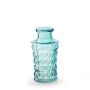 Flaschenvase WERBYN aus Glas, Rautenmuster, petrol, 13cm, Ø7cm