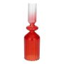 Kerzenhalter ADDELYNE aus Glas, für Stabkerzen, rot-klar, 17,2cm, Ø5cm