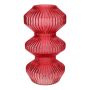 Glas Tischvase LUCELLE mit Rillen, kirschrot, 30cm, Ø16cm