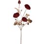Deko Zweig Kohl-Rose DAYLAMI, dunkelrot-gold, 65cm