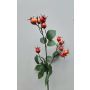 Dekozweig Kartoffelrose LOPUNY mit Hagebutten, orange, 70cm