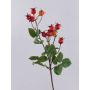 Dekozweig Kartoffelrose LOPUNY mit Hagebutten, orange, 70cm