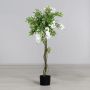 Dekobaum Blauregen DELIOSA mit Blüten, Kunststamm, Wurzeln, weiß, 120cm
