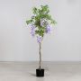 Dekobaum Blauregen MELIOSA mit Blüten, Kunststamm, violett, 150cm