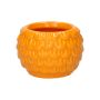 Blumentopf Keramik KASSIOPEIA mit Muster, orange, 6,8cm, Ø10cm