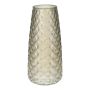 Tischvase AMALFRIED mit Rautenmuster, Glas, champagner-matt, 21cm, Ø10cm