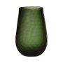 Blumen Vase YEGOR, Glas, Schuppenmuster, grün-klar, 24cm, Ø14cm