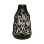 Blumenvase RUSSELL, Glas, Leopardenmuster, schwarz-beige-klar, 30cm, Ø17,5cm