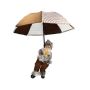 Hängender Santa Claus SISSON mit Schirm, LEDs, braun-weiß, 77cm, Ø70cm