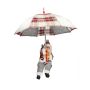 Hängender Santa Claus SISSON mit Schirm, LEDs, grau-rot, 60cm, Ø50cm