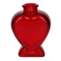 Glas Dekoflasche BELEZA in Herzform, mit Fuß, rot-transparent, 8,5x5,5x11,2cm