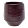 Blumentopf GEORGIANA aus Keramik, Wellenmuster, aubergine, 15cm, Ø14,5cm