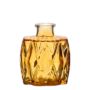 Glas Flaschenvase FIZZY mit Rillen, gelb-transparent, 7x5x8cm