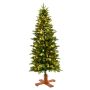 Schlanker künstlicher Weihnachtsbaum OULU SPEED, LEDs, 225cm, Ø85cm