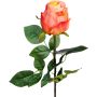 Rose künstlich SUNJIK, orange-rosa-gelb, 75cm, Ø7cm