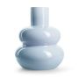 Blumenvase HALLYN aus Eco Glas, blau-glänzend, 35cm, Ø29cm