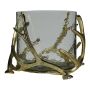 Kerzenglas XANTIPPE, Geweih-Metallfuß, champagner-gold-klar, 20cm, Ø28cm