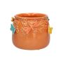 Übertopf KIMANA aus Keramik, 3D Schmetterlinge Libellen, orange-gelb-blau, 11cm, Ø13,5cm
