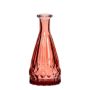 Glas Flasche THIFFANY mit Rillen, rot-transparent, 14,5cm, Ø7cm
