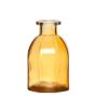 Flaschenvase JAZZY aus Glas, mit Rillen, gelb-transparent, 10cm, Ø6,5cm