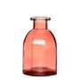 Flaschenvase JAZZY aus Glas, mit Rillen, rot-transparent, 10cm, Ø6,5cm