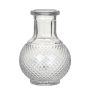 Flaschenvase Glas DONKA mit Rautenmuster, transparent, 11,5cm, Ø8,5cm