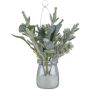 Kunst Tanne Zeder Blumenampel JUROL im Glas, Mistel, beschneit, weiß-grün, 19cm