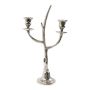 Kerzenleuchter Geweih ALLEANDRO aus Aluminium, für Stabkerzen, silber, 38cm
