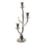Kerzenleuchter Geweih ALLEANDRO aus Aluminium, für Stabkerzen, silber, 48cm