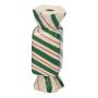Eckige Stielblumenvase Bonbon AMIEL aus Keramik, mit schrägen Linien, grün-rot-weiß, 4,5x4,5x11,5cm