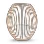 Windlicht LURNI aus Holz, Glaseinsatz, beige, 26cm, Ø21,5cm