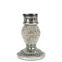 Kerzenleuchter Strass KRYSTINA aus Aluminium, silber, 10cm, Ø7cm