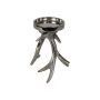 Kerzenhalter Geweih JOSEFIEN aus Aluminium, silber, 19cm, Ø11,5cm