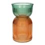 Blumenvase ANUSCHKA aus Glas, orange-grün-klar, 21cm, Ø12cm