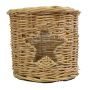 Kerzenhalter NATHALIA aus Rattan, mit Glaseinsatz, Sternausschnitt, braun, 13cm, Ø13cm