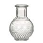 Deko Flasche GEOFFREY aus Glas, mit Rillen, transparent, 11,5cm, Ø8cm