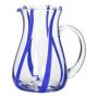 Glaskrug OCTAVIUS mit Streifen, blau-klar, 21cm, Ø15cm