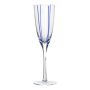 Champagner Glas OCTAVIUS mit Streifen, blau-klar, 25cm, Ø7,5cm