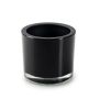 Teelichthalter Glas JOHN FIRE, schwarz, 8cm, Ø9cm