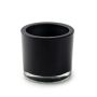 Teelichthalter Glas JOHN FIRE, schwarz-matt, 8cm, Ø9cm