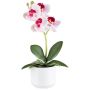 Textil Phalaenopsis Orchidee WERKAN, Keramiktopf, Wurzeln, weiß-pink, 27cm