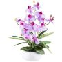 Kunstblumen Gesteck Orchidee Farn SALTER in Keramikschale, hellviolett, 55cm