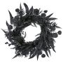 Künstlicher Kranz Eukalyptus, Farn WELTO, Kiefer, Zapfen, schwarz, Ø60cm