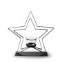 Metall Kerzenhalter VELIANO mit Glaseinsatz, Sternform, schwarz, 24cm