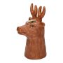 Stielblumenvase Hirsch ELWINO aus Keramik, braun, 17,5x14x30cm