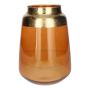 Glas Vase FLORINI, braun-klar-gold, 24,2cm, Ø17cm
