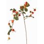 Künstlicher Apfel-Rosen Zweig FILONAS mit Hagebutten, orange-rot, 105cm