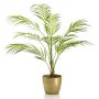 Kleine Kunstpalme Bergpalme ALUVIAL im Keramiktopf gold, 85cm