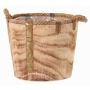 Holz Übertopf DABIH mit Griffen aus Seil, braun, 24cm, Ø29cm